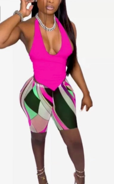2 pieces Back Out with Shorts (Good Stretch)